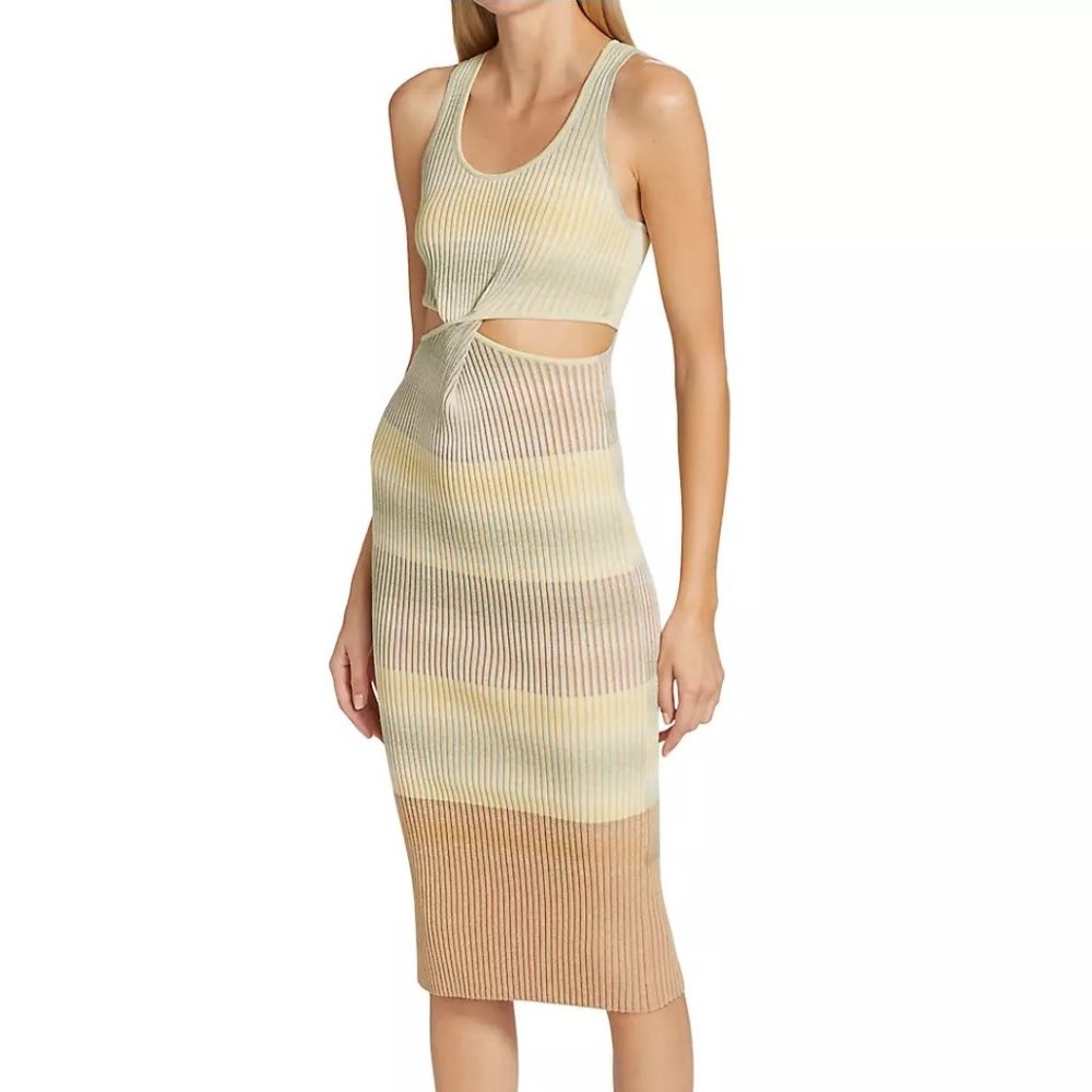 JONATHAN SIMKHAI Colleen Waist Cut-Out Midi-Dress